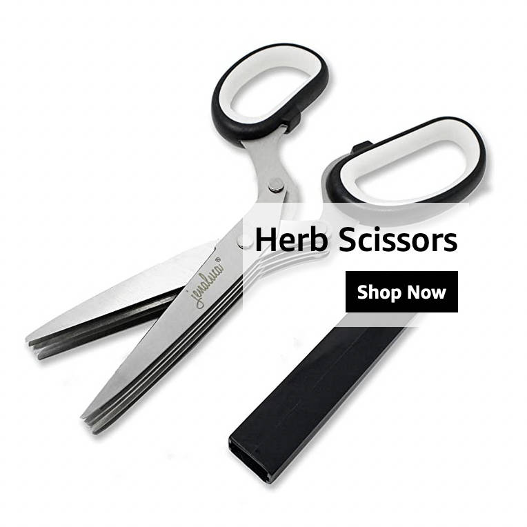 jenaluca Herb Scissors with 5 Blades and Cover